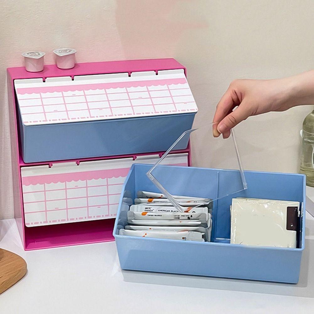 Dustproof Tea Bag Storage Box Large Capacity Desktop Storage Box  Pantry