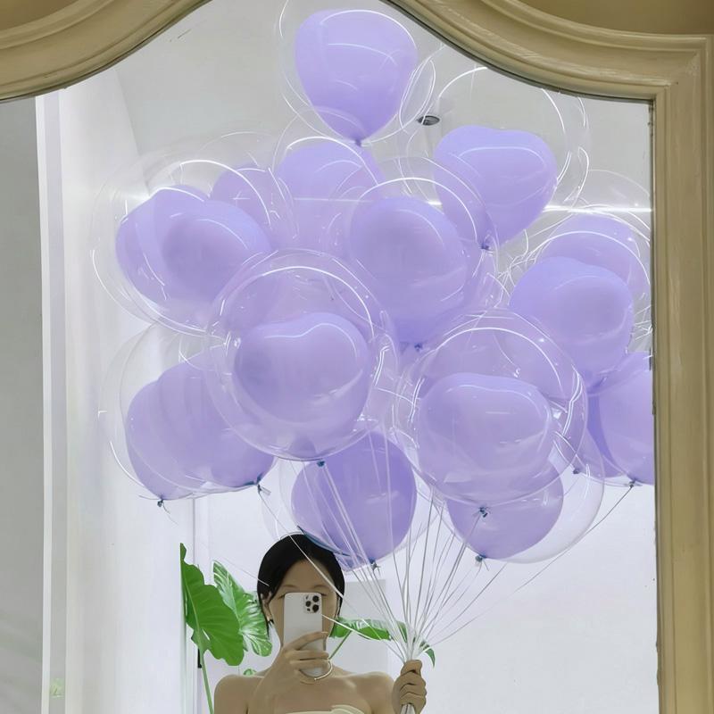Love Bobo Balloon Set Heart Shaped Latex Balloon Transparent Bobo Balloon Proposal Birthday Shower Wedding Decoration Decoration