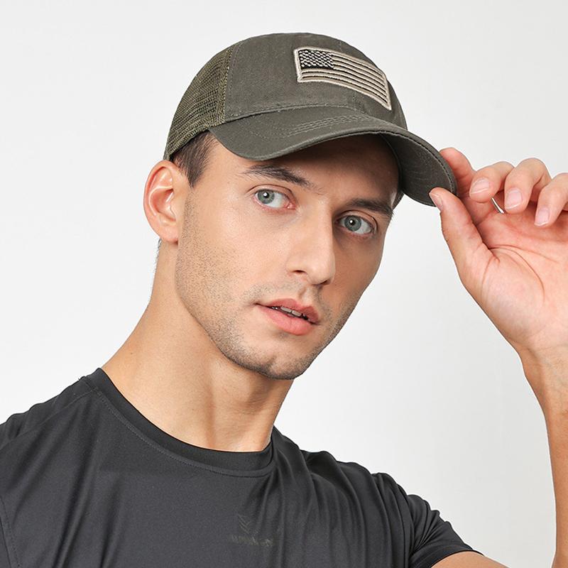 Pălărie de Soare de Vară pentru Bărbați, din Plasă Respirabilă, Camuflaj de Exterior, Șapcă de Baseball Brodată