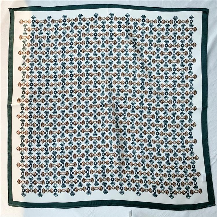 53*53 см квадратный шелковый шарф женский модный принт маленький шейный платок офисный — фото 22