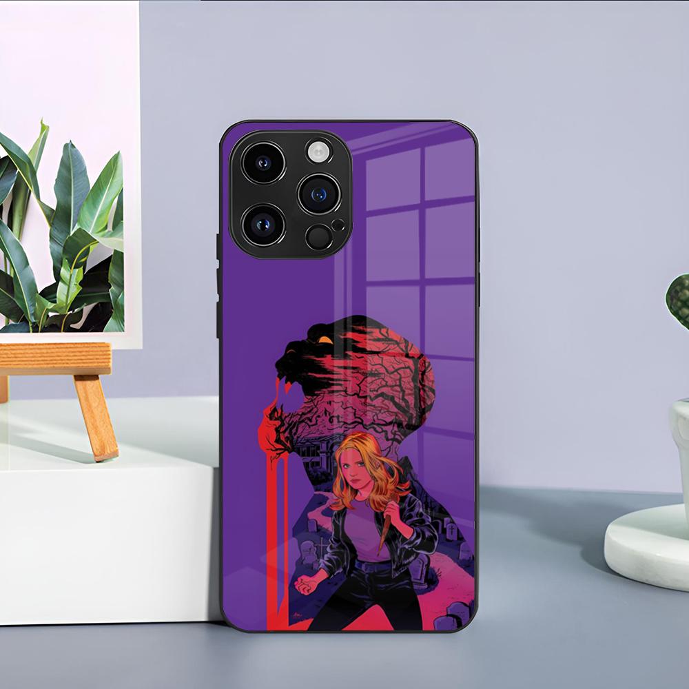 B-Buffy The V-Vampire Slayer Phone Case For IPhone 15 Pro Max 14 Pro 12 11 13 Mini X XR XS 16 Plus SE 2020 Glass Back Cover
