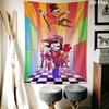 Clown Chase Whimsical Fun Tapestry Fashion Print Background Cloth Homestay Soft Decoration Tapestry Background Wall Hanging Cloth Work Of Art