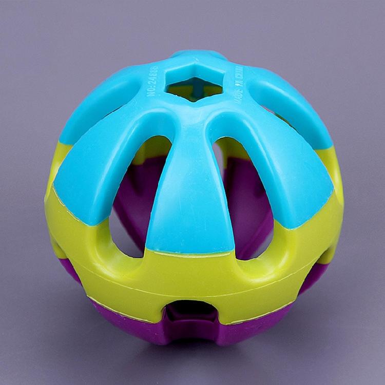 Interactive Dog Toy Plastic Hollow Ball with Bell for Medium Large Breed Dogs