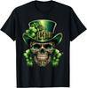 Leprechaun Skalle St Patrick's Day Shamrock Grafiskt Tryck Herr Bomulls T-shirt Vardagskläder