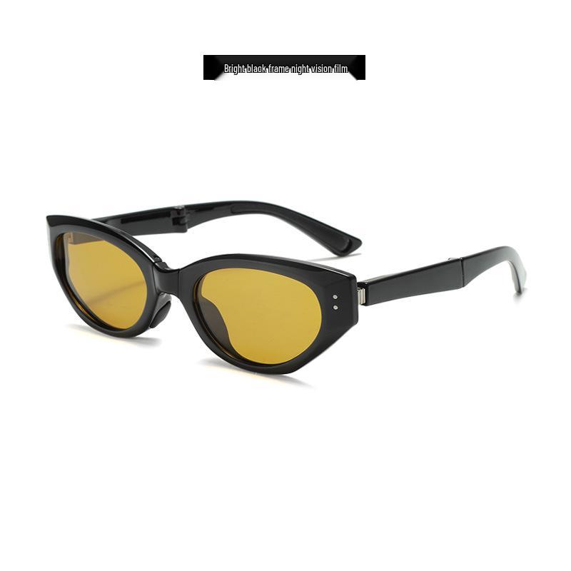 TR90 Foldable Cat Eye Polarized UV Sunglasses: Small Frame, High-End Trendy Design.