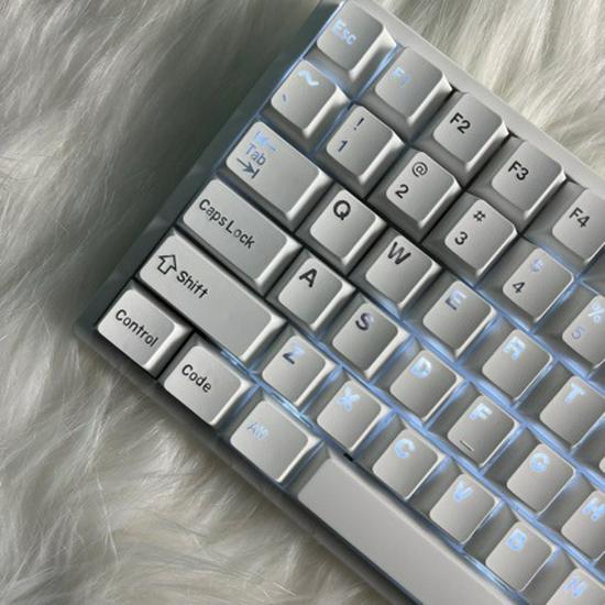 Yuanchuang Peripherals Snow Mountain High-Purity PBT Keycaps, 1.7mm Thick, Strong Matte, Sweat-Resistant, with Shine-Through Dye Sublimation Legends.