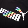 Puma American Retro Letter Logo Print Crew Neck Pullover Short Sleeve T-Shirt Women T-Shirts Black 676682-01