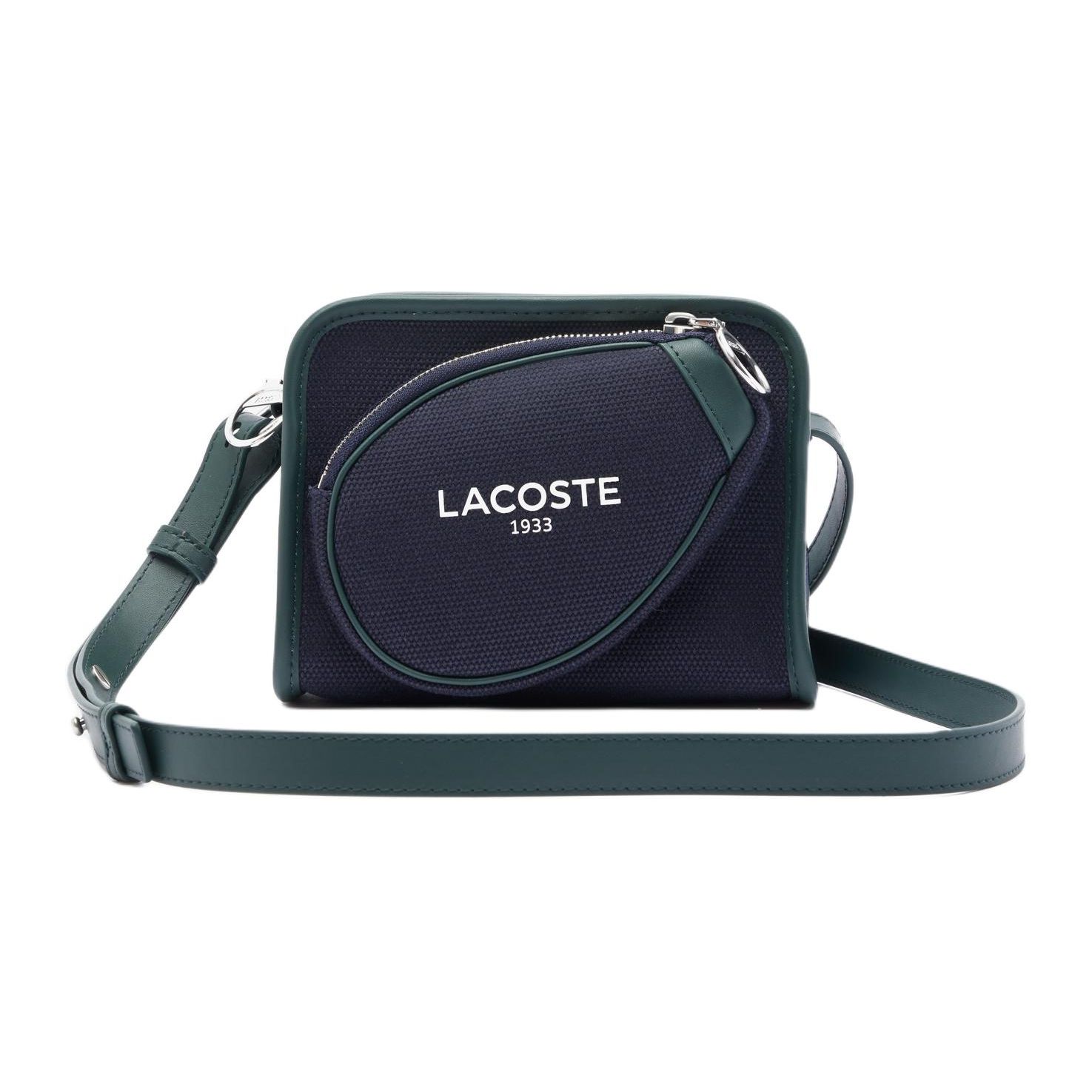 Lacoste Adjustable Shoulder Strap Logo Cotton Crossbody Bag Unisex bags Blue NU4339TDM41 Blue