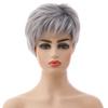 Short Grey Natural Wave Wigs For Women Synthetic Heat Resistant White Cosplay Wig Women's Wigs