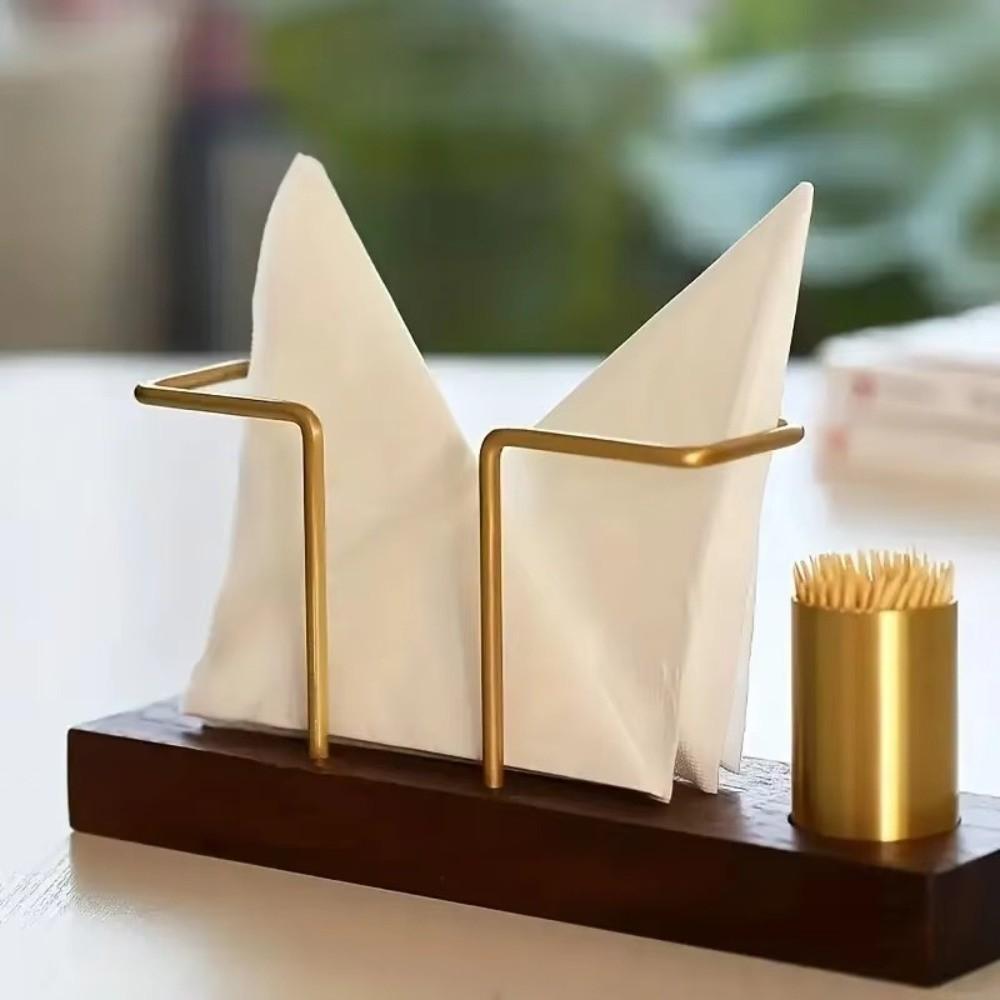 New Wood Tissue Holder Elegant Multifunction Napkin Holder Creative Design Desktop Organizer Dining Table