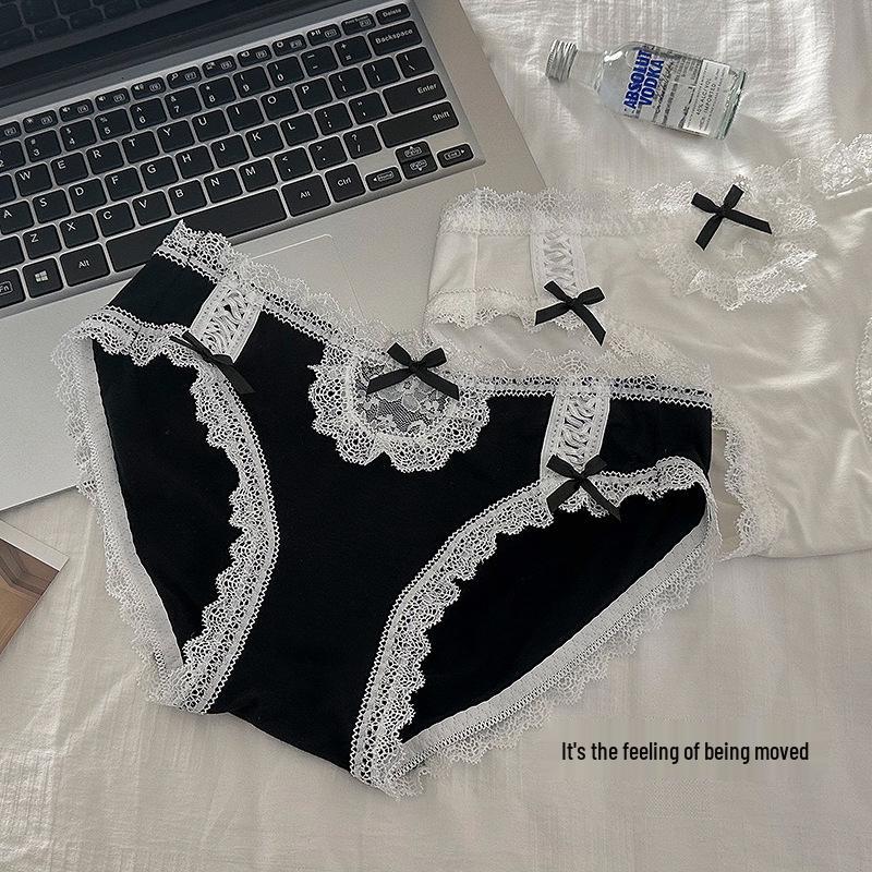 Verspielte Herz-klauende Lolita-Magd Spitzenbesetzte Low-Waist Höschen