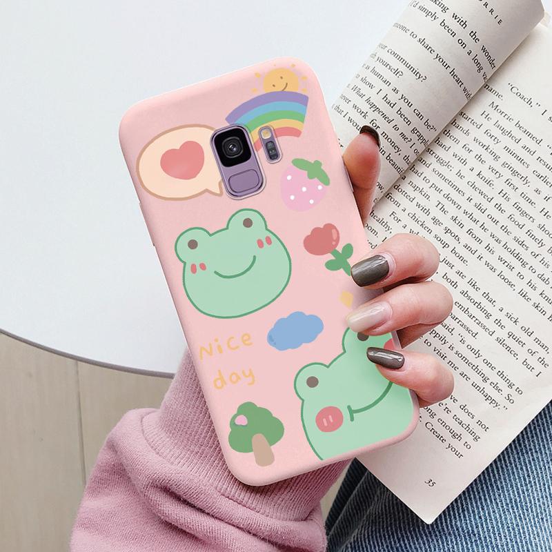For Samsung Galaxy S9 S 9 Plus Cover Cute Cartoons Heart Cat Soft Silicone Shockproof Phone Case For Samsung S9 S9+ Funda Bumper