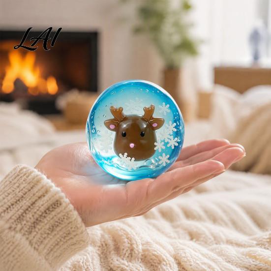Squeeze Ball Sensory Toy Christmas Clear Stress Toy Anxiety Relief with Santa Reindeer Soft Decompression Tree Snowflake Figure Party Favors Desktop