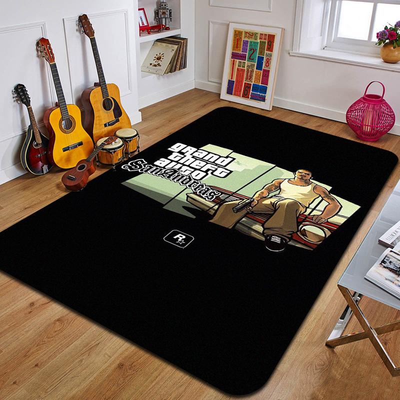 G-Grand Theft Auto Gedruckter Teppich Mode Yogamatte Schlafzimmer Dekoteppich Wohnzimmer Dekorative Bodenmatte Geburtstagsgeschenk