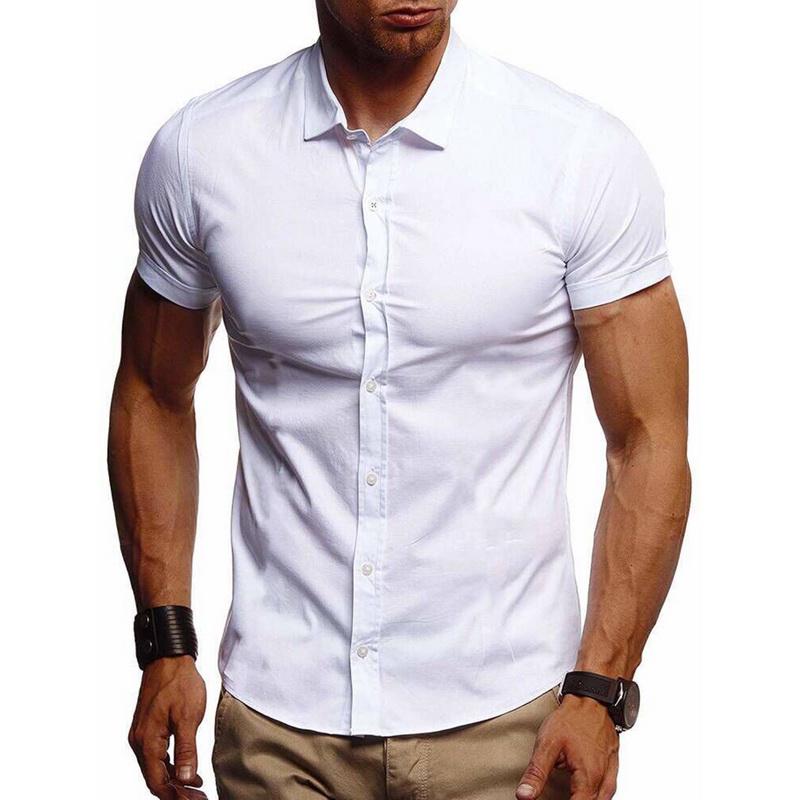 Short Sleeve Stretch Casual Shirt 1Pcs 