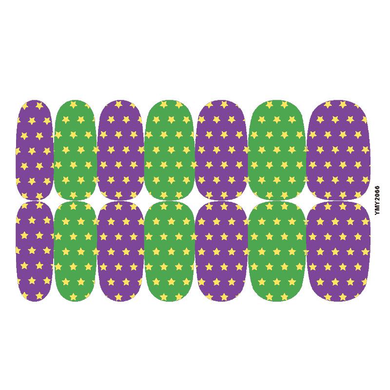 Waterproof Full Cover Party Nail Stickers - Colorful Designs (YMY2057-2072)