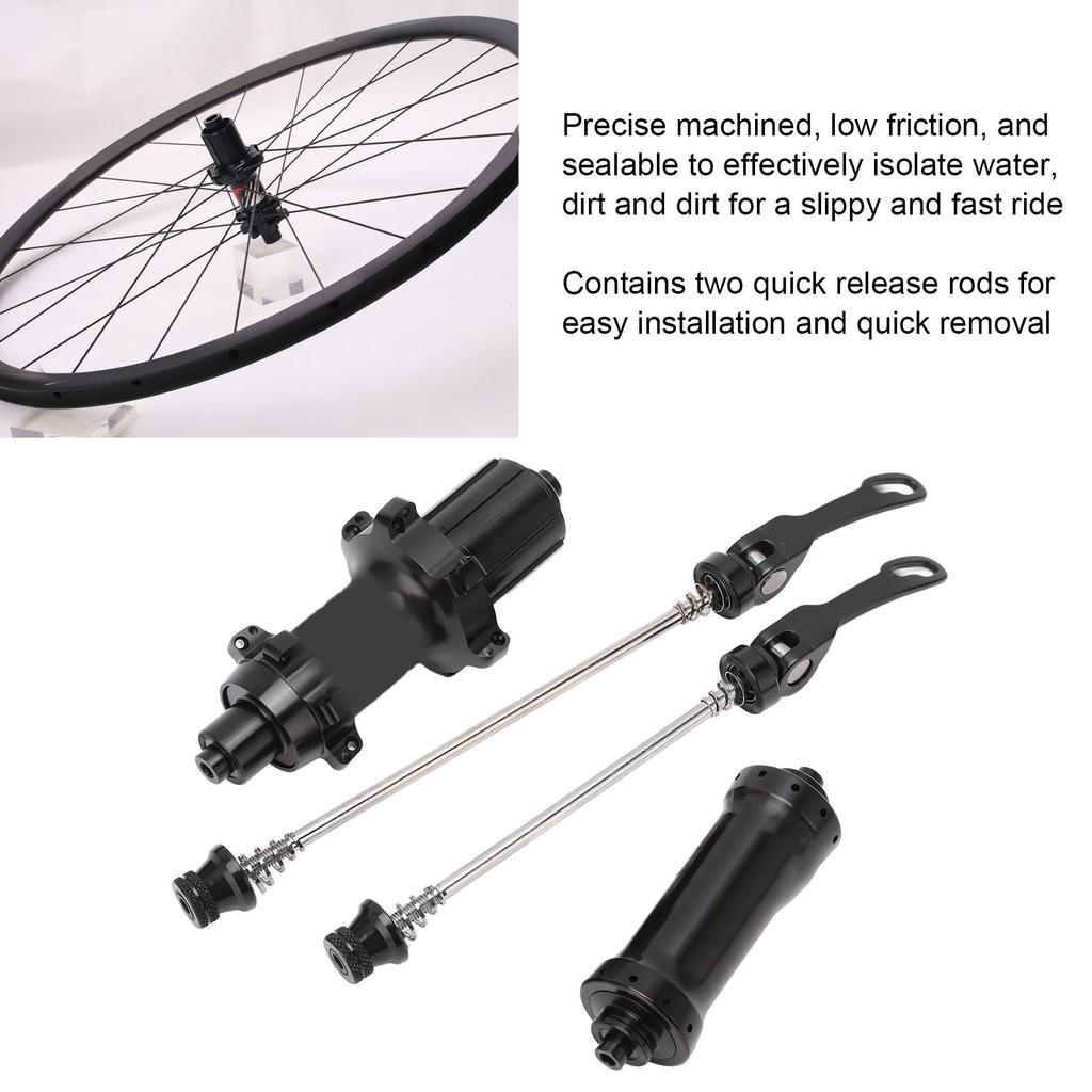 Road Bike Rim Brake Hubs 4 Bearing with CNC Aluminum Alloy Quick Release Lever for 8 to 12 Speed Flywheel
