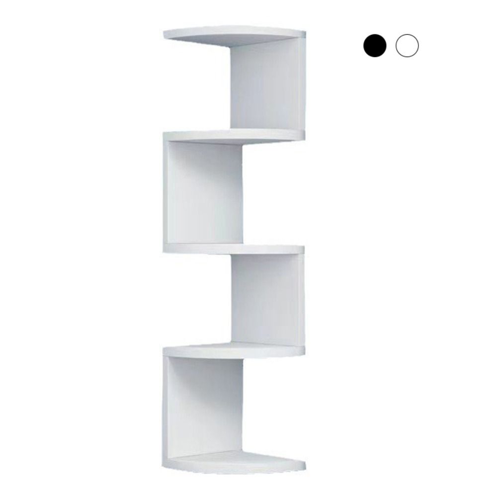 Compact Design Triangular Corner Shelf Space Saving Layered Bookshelf  Bedroom