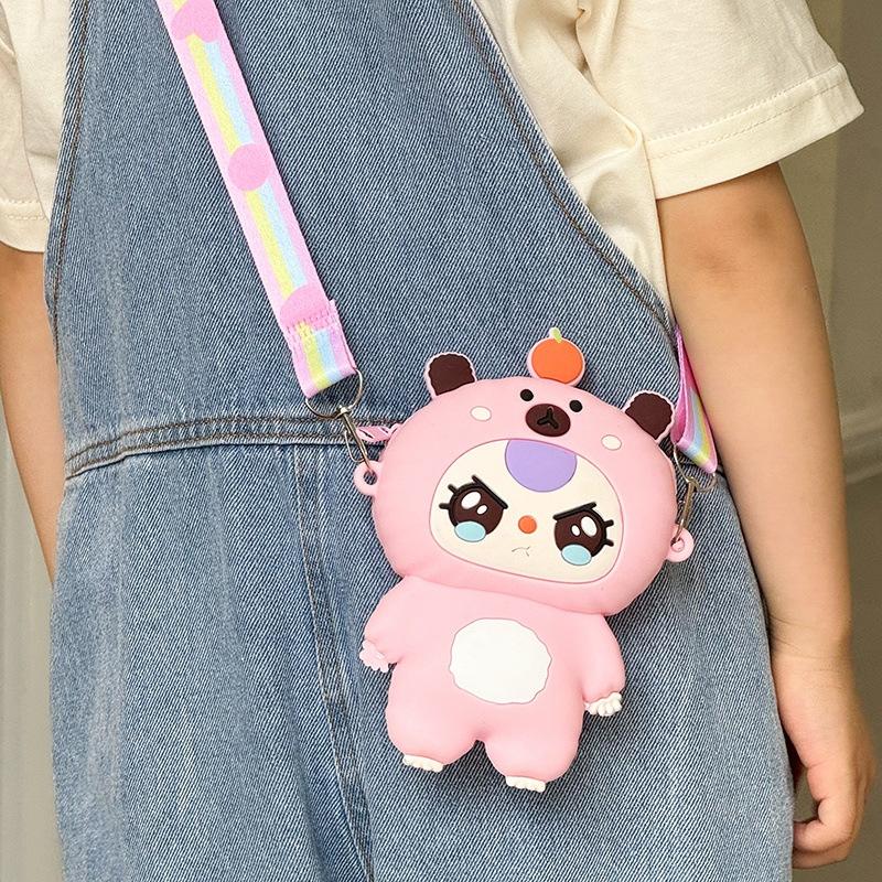 Frühling und Sommer neue Cartoon Silikon Wechselgeldtasche niedliches kleines Mädchen ausgehen vielseitige Umhängetasche Mini Kopfhörer Aufbewahrungstasche