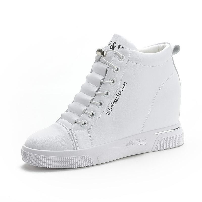 Netzschuhe Damen Innenhöherer Absatz Freizeitschuhe Keilabsatz Atmungsaktive Sportschuhe Elastische Reiseschuhe Einzelne Schuhe Frühling und Sommer