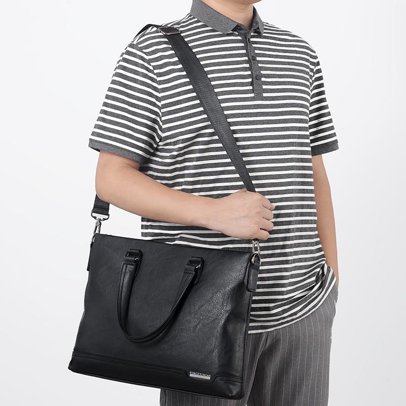 Men's Business Briefcase Laptop Bag - Large Capacity A4 Document Handbag