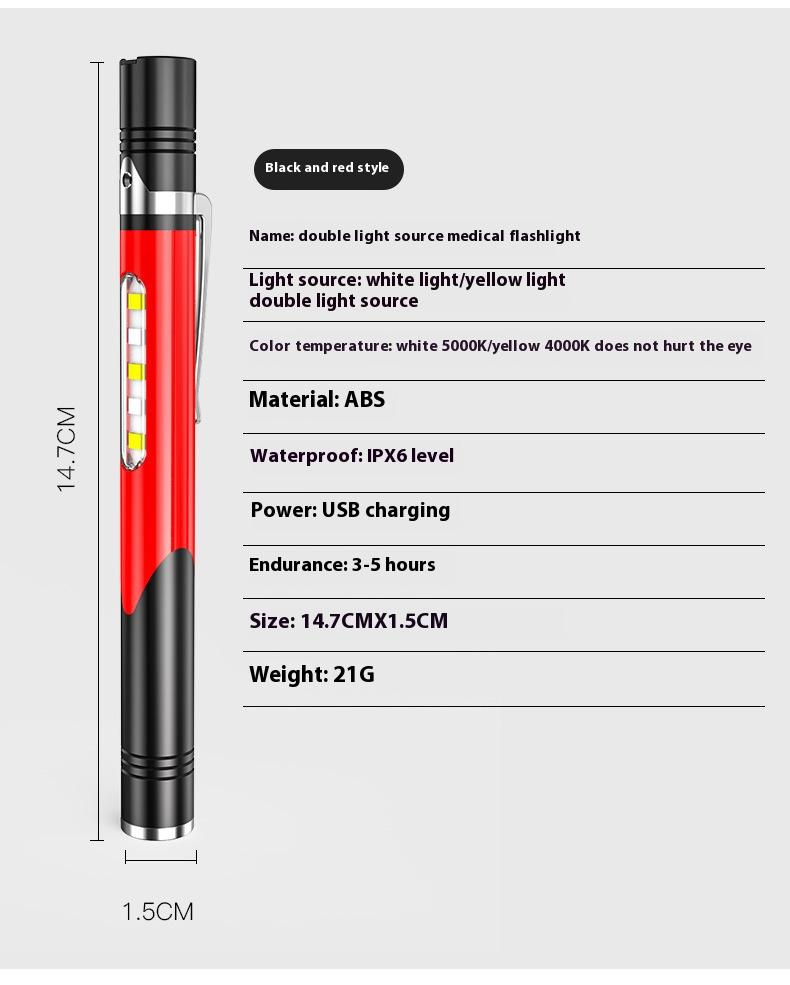 Emergency Medical Pen Flashlight for Doctors First Aid Work Inspection LED Flashlight Professional Torch Lamp for Doctor Nurse