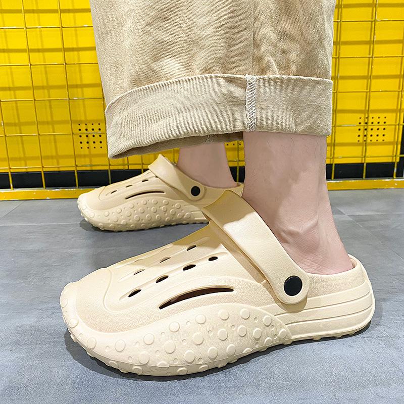 2025 new baotou sandals thick-soled comfortable to step on shit, soft-soled versatile garden shoes, one shoe and two, wear cool slippers