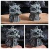 Cute Artwork Awakening Lion Ornament 3D Artificial Stone Chinese Stone Lion Ornament Safe Handmade Lion Mascot Statue Tea Pet