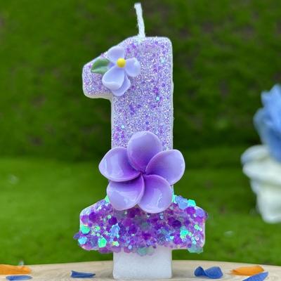 Creative Digital Birthday Candle Cake Party Decoration First Birthday Flowers