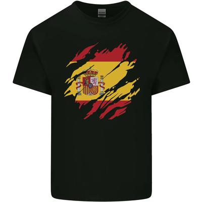 Torn Spain Flag Spanish Day Football Mens Cotton T-Shirt Tee Top Unisex T-Shirt