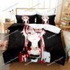Anime Future Diary Yuno Gasai Bettwäscheset Jungen Mädchen Twin Queen Size Bettbezug Kissenbezug Bett Kinder Erwachsene Heimtextilien