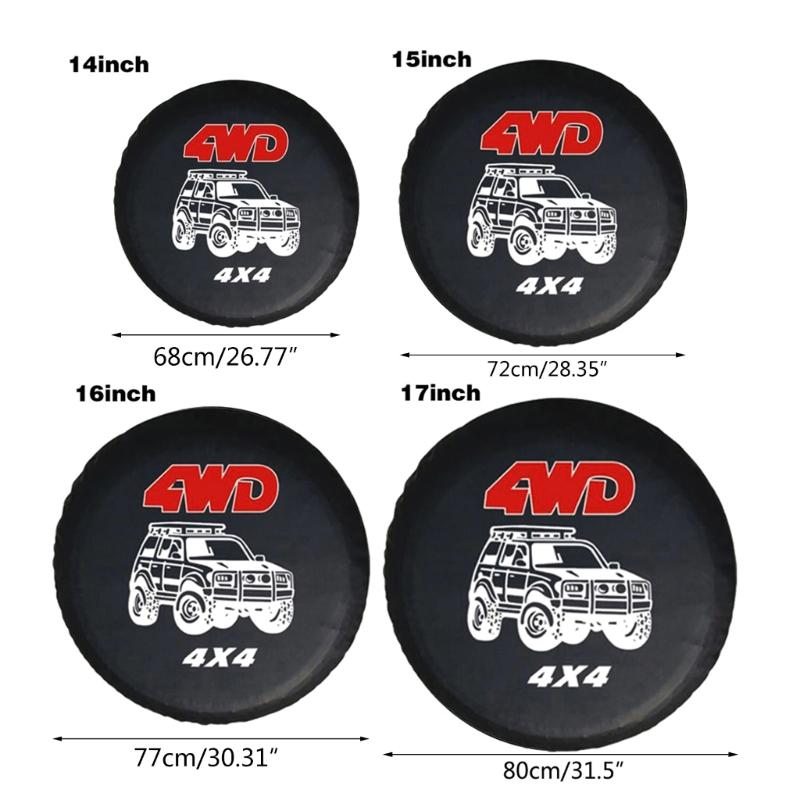 Copriborsa Ruota di Scorta 4WD 4x4 Universale Antipolvere Protezione Ruota 14" 15" 16" 17"