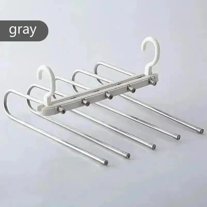 Non-slip Pants Telescopic Storage Household Multi-layer Rack Multifunctional Folding Pants Rack Wardrobe Stainless Steel Hanger