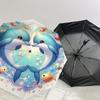 1pc Dolphins Heart Automatic Open/Close Umbrella Compact Folding Umbrella with 8-Rib Shaft for Women/Men, Elegant Birthday1269S
