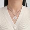 My Shape Punk Wolf Stainless Steel Necklace for Women Men Hollow Animal Wolf On The Hill Pendant Chain Choker Fashion Jewelry