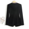 Women's V-Neck Velvet Blazer with Chain Strap