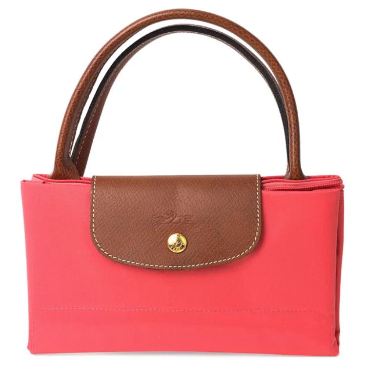 Longchamp Le Pliage 29 Solid Color Embossed Logo Large Capacity Zipper Closure Nylon Dumpling Tote Bag Medium Women tote bags Coral-Pink 1623089P76