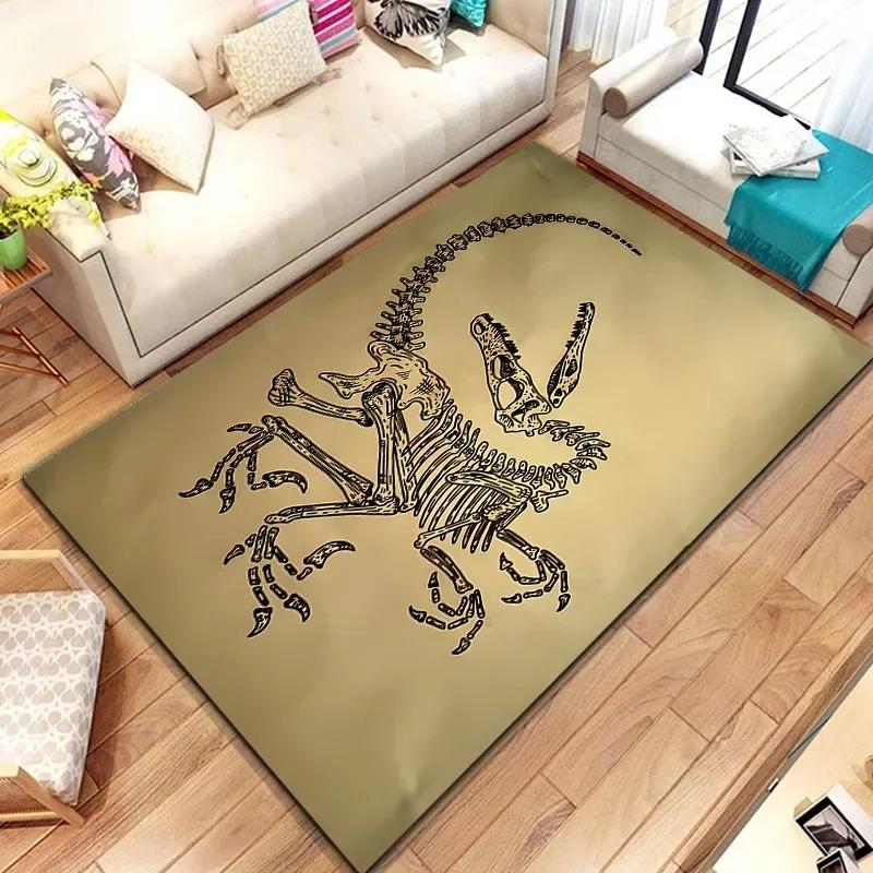VIKAMA 3D Dinosaur Fossil Simulation Teaching Rug Carpet for Living Room Classroom Mat Creative Carpet for Bedroom Home Decor