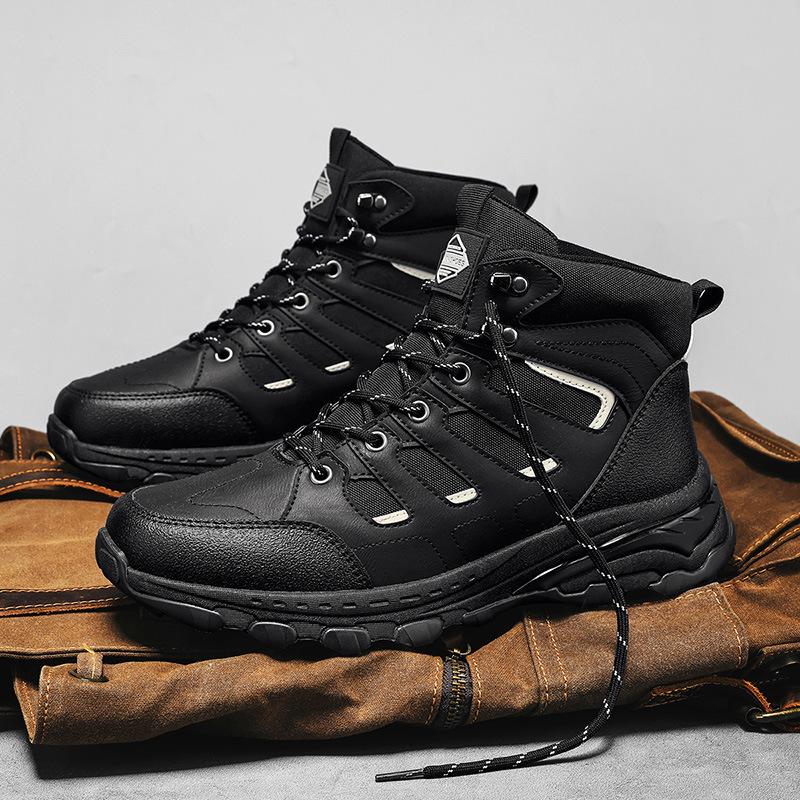 

Large size winter outdoor hiking shoes 46 waterproof and non-slip labor insurance shoes construction site work leisure travel sports shoes 40 чорний