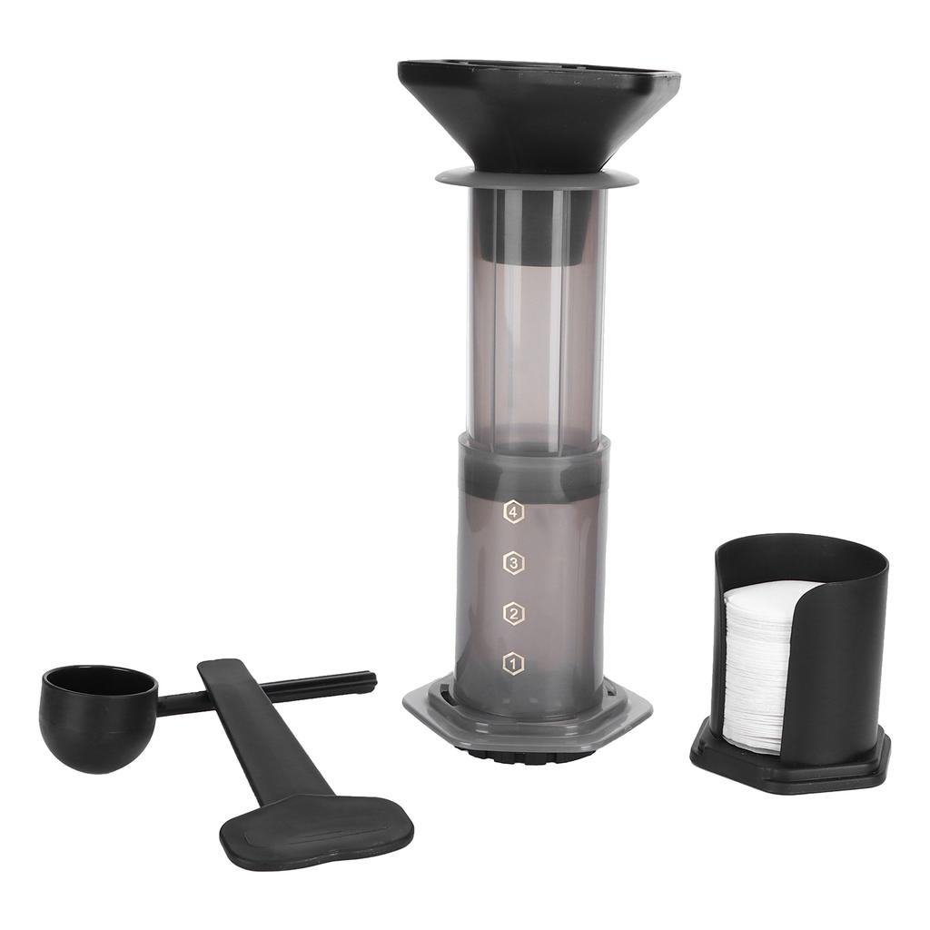 Coffee Press Portable Coffee Maker Household Press Drip Coffee Machine with 400Pcs Filter PaperBlack