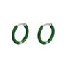 Multi-Color Enamel Stainless Steel Hoop Earrings - Simple Round C-Shaped Clips in Light Luxury Design