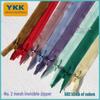 YKK Non. 2 Fermeture Éclair Invisible avec Bordure en Soie, Extrémité Fermée, pour Jupes & Coussinets, Diverses Couleurs Disponibles