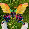 5pcs Large Garden Yard Planter Butterfly Double Layered Colorful Grounding Decoration Waterproof 3D Butterfly Stakes Butterfly