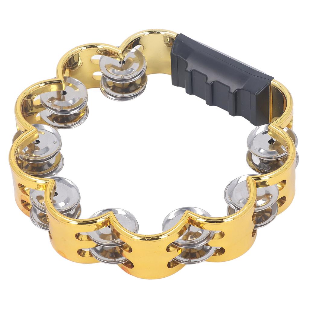 Tamburin Doppelreihe Blumenmuster Schlaginstrument Jingles Handinstrument für Party-Auftritt