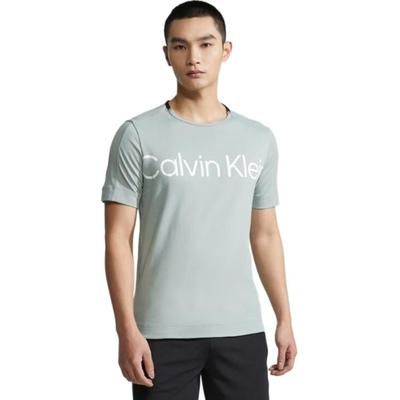 Logo Print Running Fitness Short Sleeve T-Shirt Men Tops Green 4MS3K102-340