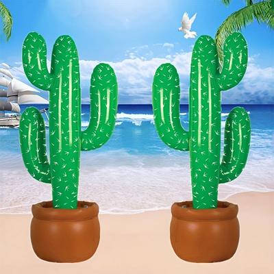 1Pc Inflatable Cactus Decor for Tropical Party, Hawaiian Summer, Pool, Beach Photo Prop, Adult Party Decoration, Backyard, Luau