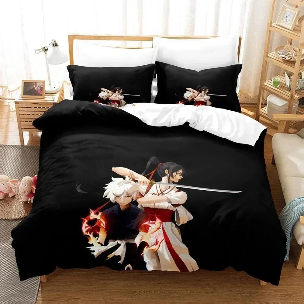 Fashion Anime Hell's Paradise Jigokuraku Bedding Set Cartoon Three-piece Set Adult Kid Bedroom Duvet Cover Sets Home Textiles