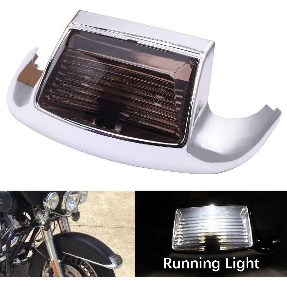 DREAMIZER Smoke Lens Front Fender Tip LED Light Compatible With Electra Glide 1980-2013 Heritage Softail Classic FLSTC 1986-2008