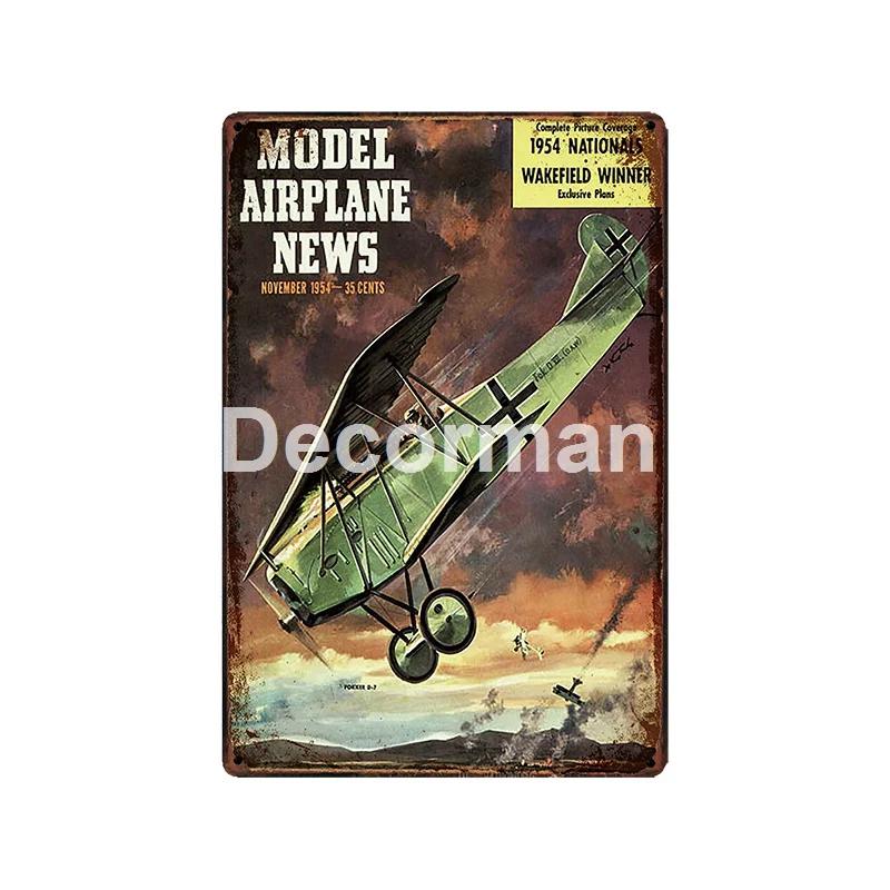 [ DecorMan ] Fighter US ARMY TroopsMetal Signs Airplane Decor LT-1988