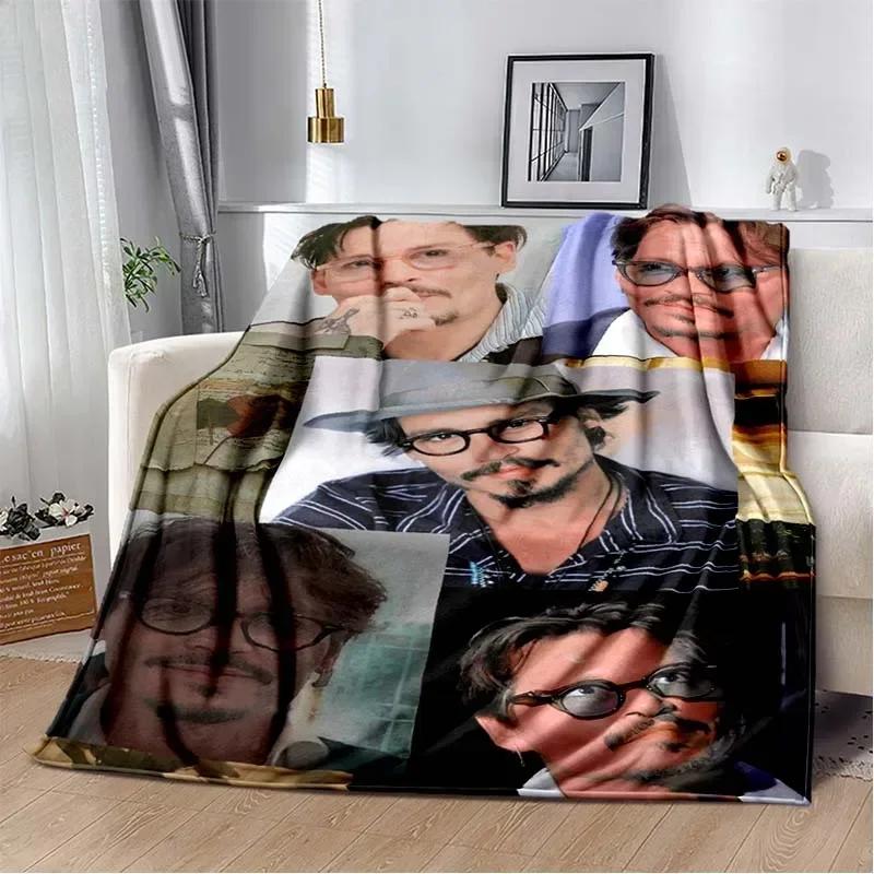 Johnny Depp Pattern Throw Blanket Light Weight Blanket for Living Room Bedroom Kidsroom Warm Blanket Christmas Gift